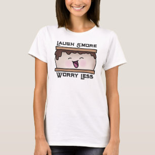 Camiseta Ria Mais Preocupada Menos Comida