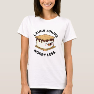 Camiseta Ria Mais Preocupada Menos Engraçada Smore Pun