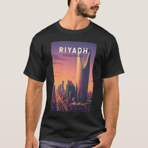 Camiseta Riad Ilustração Viagem Arte Retro Arábia Saudita