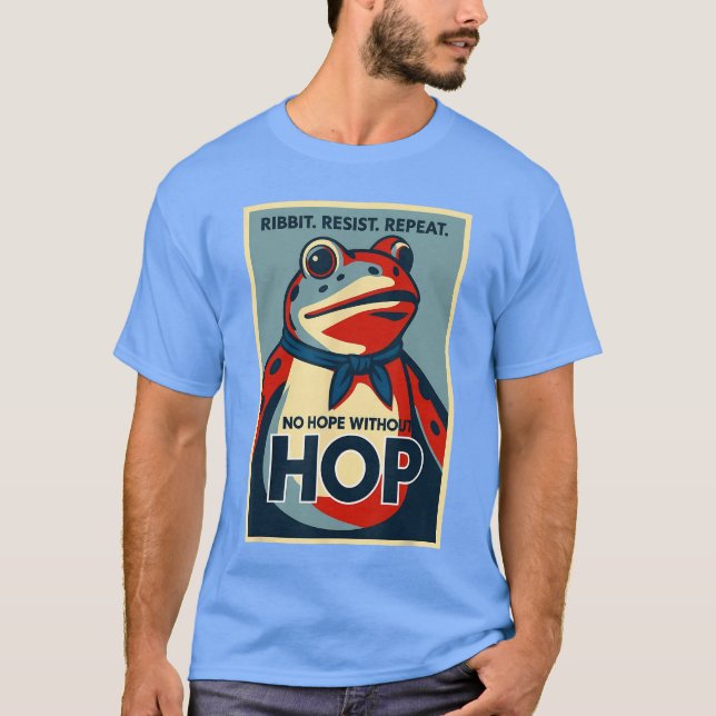 Camiseta Ribbit Resist Repeat No Hope Without Hop Portland  (Frente)