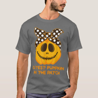 Camiseta Ribbon Cutest Pumpkin In The Patch Costume Spooky 