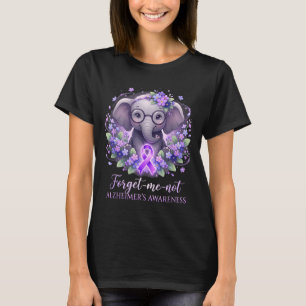 Camiseta Ribbon lilás elefante não esqueça alzheimer
