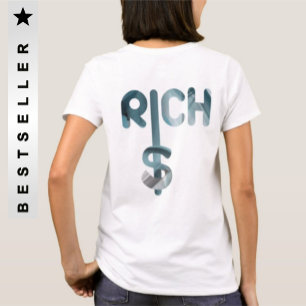 Camiseta RICH Back Impressão T-Shirt Trend Abstrato Blue Oc
