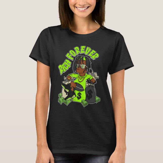 Camiseta Rich Forever Electric Green 6s Unisex Matching (Frente)