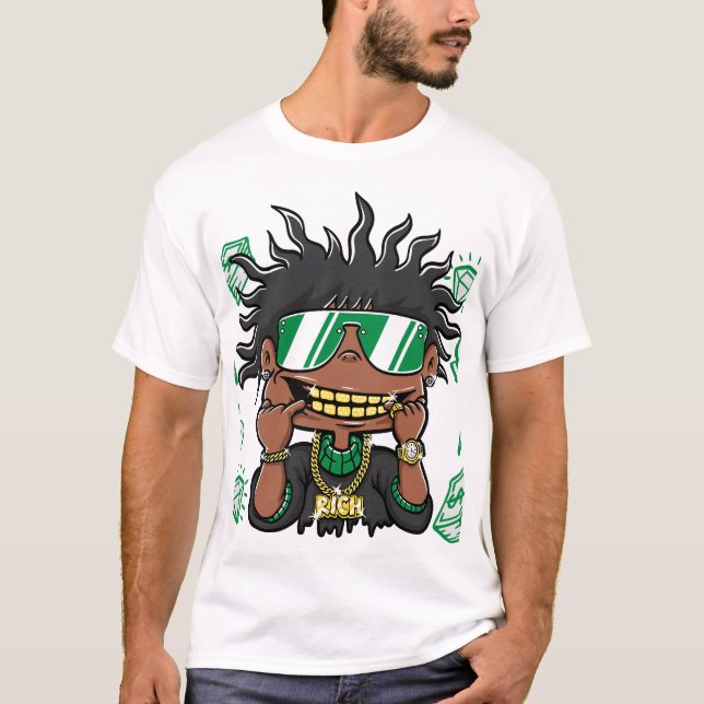 Camiseta Rich & Reckless: T-Shirts de Riqueza dos Cartoons (Frente)