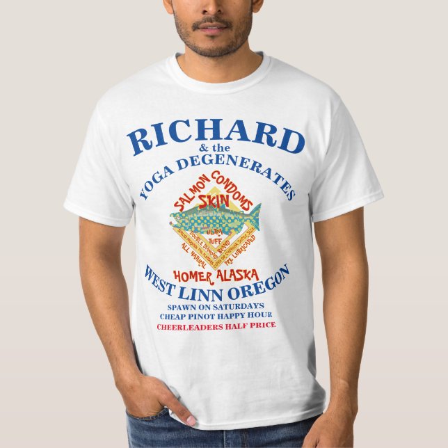 CAMISETA RICHARD E O YOGA DEGENERA A OESTE LINN OREGON OU (Frente)