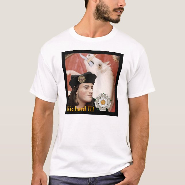 Camiseta Richard III e seu emblema branco do varrão (Frente)