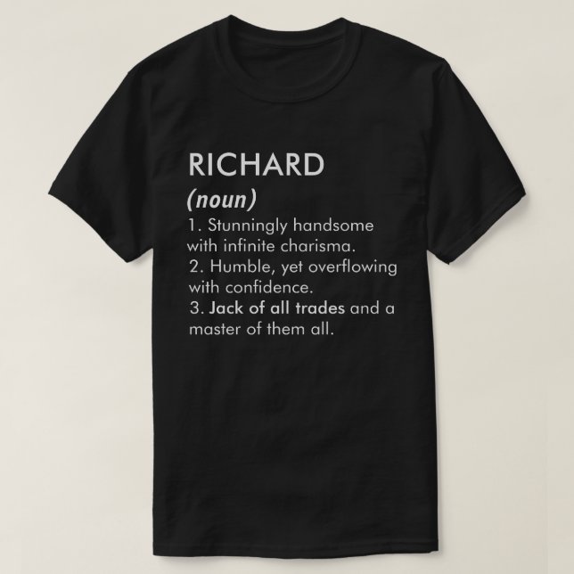 Camiseta Richard name, Editable name, Custom name (Frente do Design)