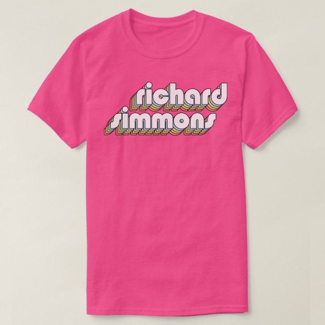 Camiseta Richard Simmons Retro Rainbow Typografia Desbotou  (Frente do Design)