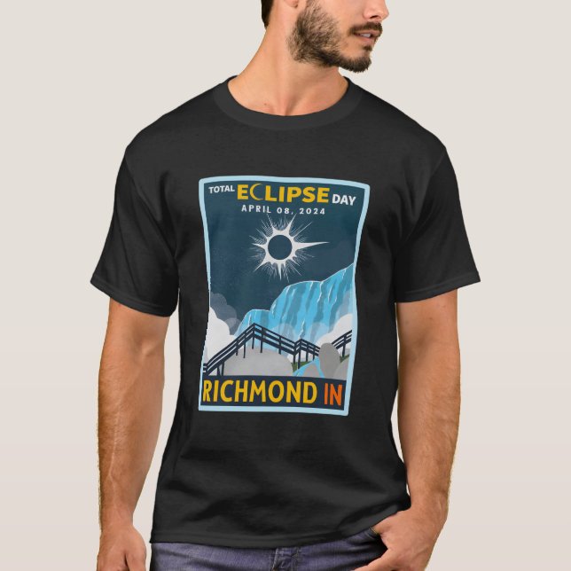 Camiseta Richmond Indiana No Total Solar Eclipse 2024 (Frente)