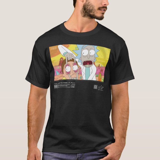 Camiseta Rick Abrindo o Gráfico de Citação de Olhos de Mort (Frente)