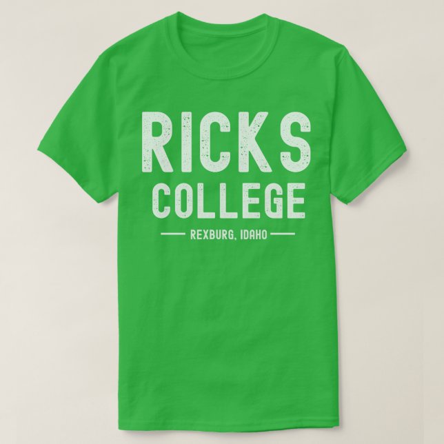 Camiseta Rick College Rexburg Idaho 2 (Frente do Design)