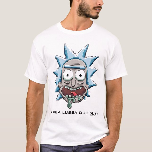 Camiseta RICK E MORTY™ | Cabeça de Rick Pixelverso (Frente)