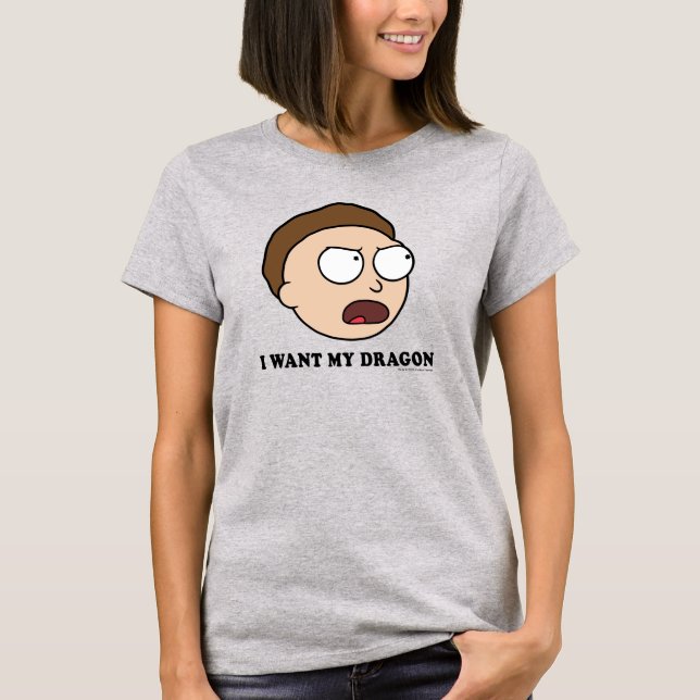 Camiseta RICK E MORTY™ | Eu Quero Meu Dragão (Frente)