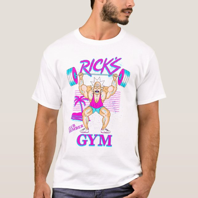 Camiseta RICK E MORTY™ | Membro do Clube de Gym Rick (Frente)