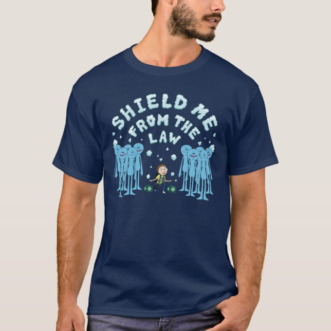 Camiseta RICK E MORTY™ | Proteja-Me Da Lei (Frente)