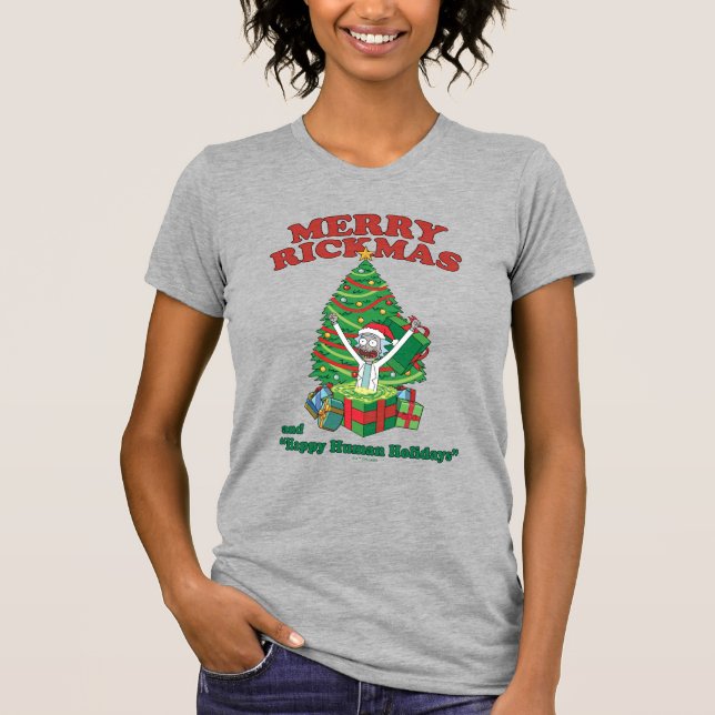 Camiseta Rick e Morty | Rickmas de Feliz do Portal (Frente)