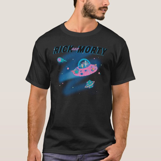 Camiseta RICK E MORTY™ | Viajar Pelo Espaço (Frente)