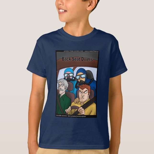 Camiseta Rick London Cômico de Mergulho com Equipamento de  (Frente)