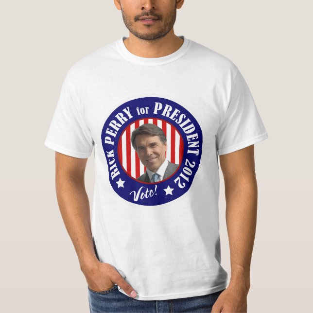 Camiseta Rick Perry para Presidente 2012 (Frente)