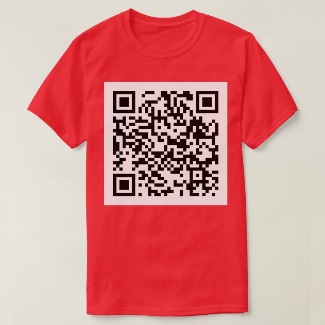 Camiseta Rick Roll Código QR Crianças com Folha Longa (Frente do Design)