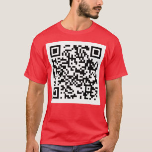 Camiseta Rick Roll Código QR Crianças com Folha Longa