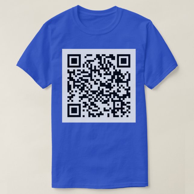 Camiseta Rick Roll Código QR Crianças com Folha Longa (Frente do Design)