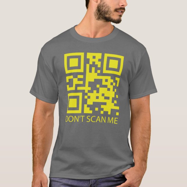 Camiseta rick rolo engraçado código de verificação QR não m (Frente)