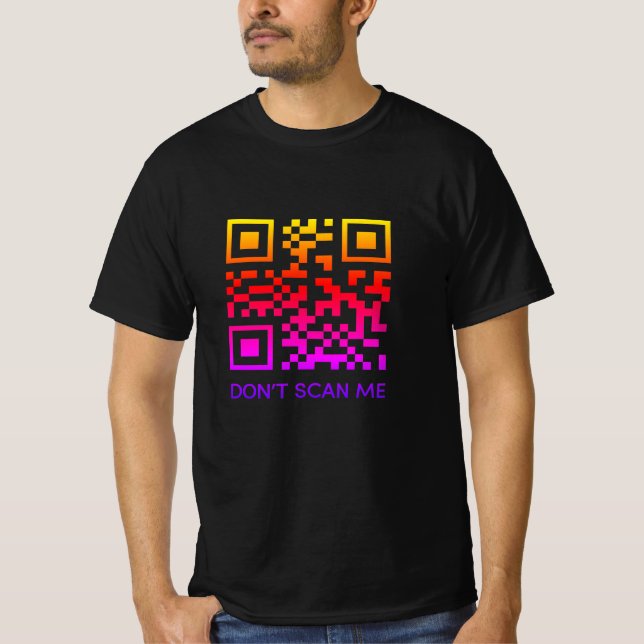 Camiseta rick rolo engraçado código de verificação QR não m (Frente)