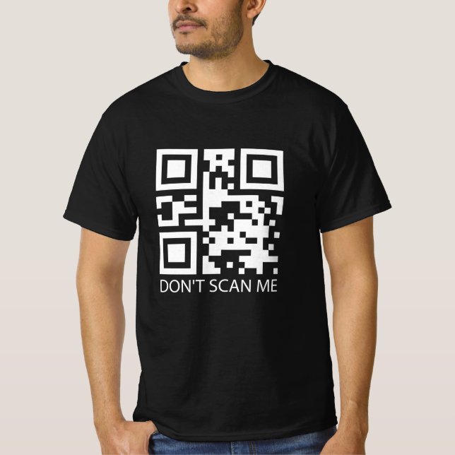 Camiseta rick rolo engraçado código de verificação QR não m (Frente)