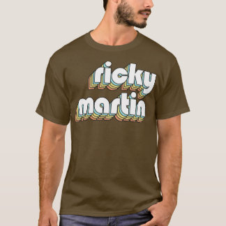 Camiseta RickyRetro Tipografia Arco-Íris Estilo Desvanecido