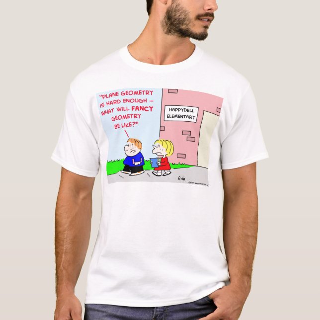 Camiseta rico da geometria plana da escola (Frente)