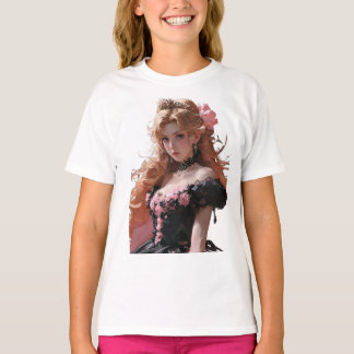 Camiseta rico de desenho animado para meninas da T-shirt do