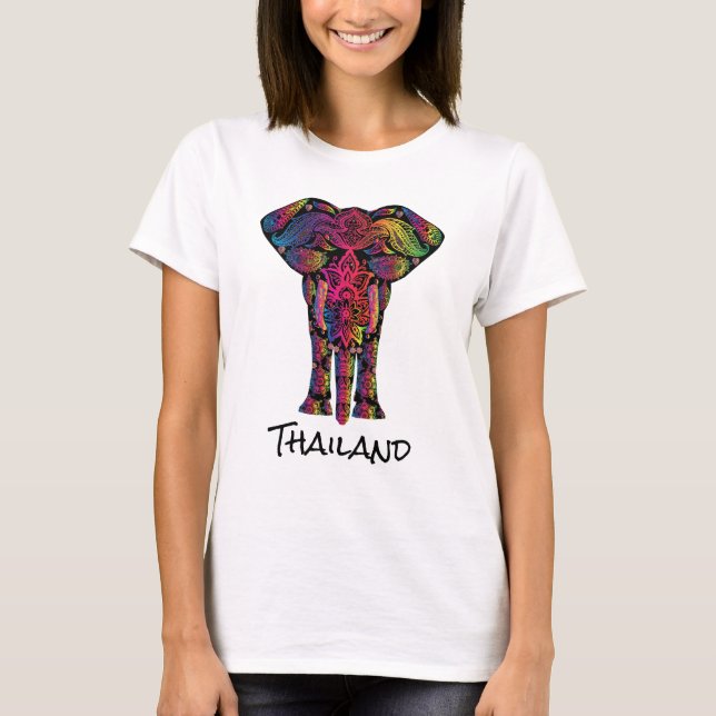 Camiseta Rico Decorative Mandala Elephant Tailândia (Frente)
