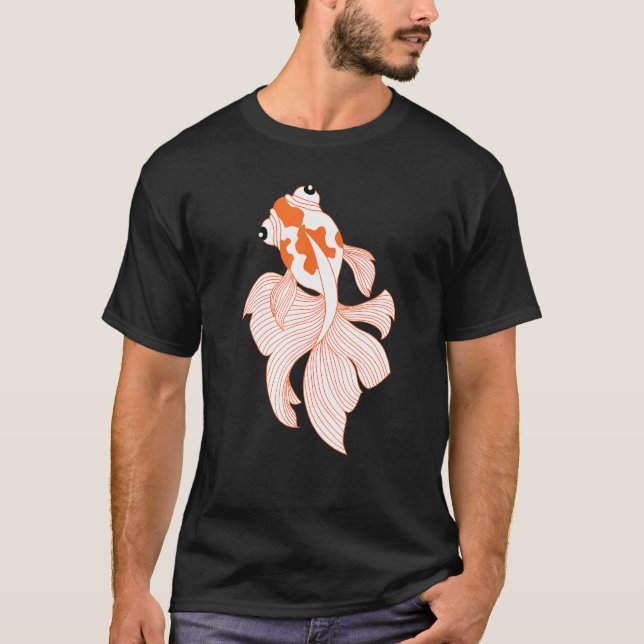 Camiseta Rico Goldfish Red White Calico Ryukin Vei (Frente)