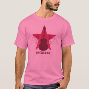 Camiseta Rico guitarra, espirra masculina, rosa