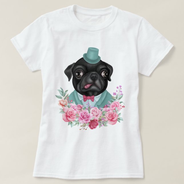 Camiseta Rico Pug T-Shirt (Frente do Design)