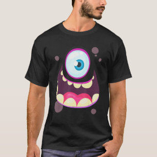 Camiseta Rico vira-se para crianças e adultos Monstro bonit
