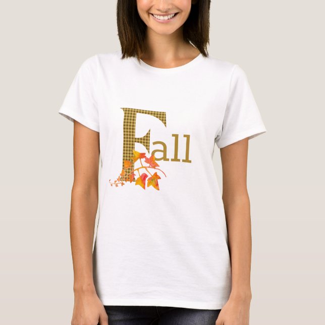 Camiseta Rico Xadrez Fall Word Art (Frente)
