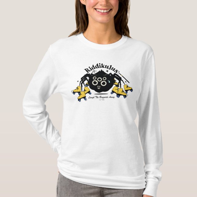 Camiseta Riddikulus - Afugente os Boggarts com Riso (Frente)