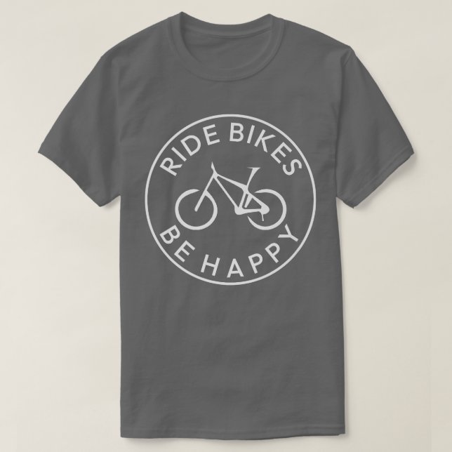 Camiseta Ride Bikes Be Happy Mountain Biker 970 (Frente do Design)