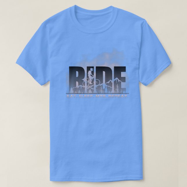 Camiseta Ride Eat Sleep MTB Repeat Mountain Biking1300 (Frente do Design)