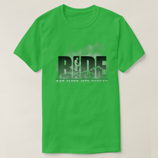 Camiseta Ride Eat Sleep MTB Repeat Mountain Biking  979 (Frente do Design)