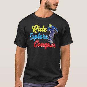 Camiseta Ride Explorar Conquistar Montanha Biker E Bike Off