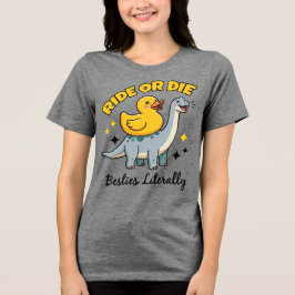 Camiseta Ride Or Die Besties, Dinossauro Pato Engr