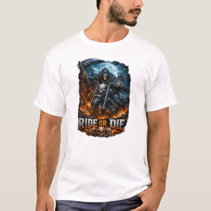 Camiseta Ride or Die – Inferno do Motociclista Ceifador