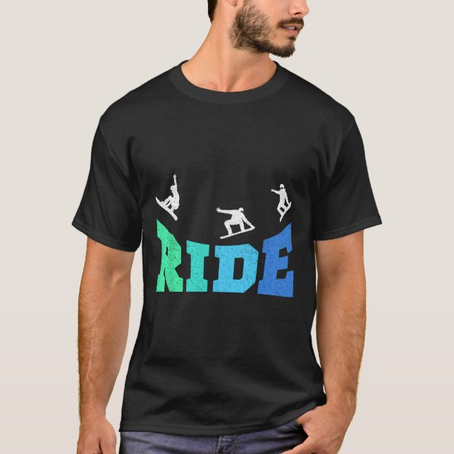 Camiseta Ride Snowboard Snowboarder Rapazes Snowboard (Frente)