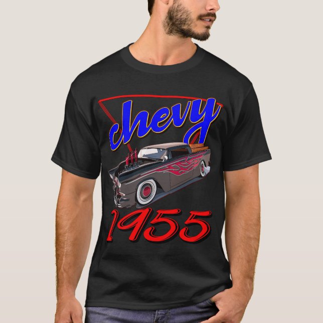 Camiseta Ride Vintage Muscle Car 1955 Chevy (Frente)