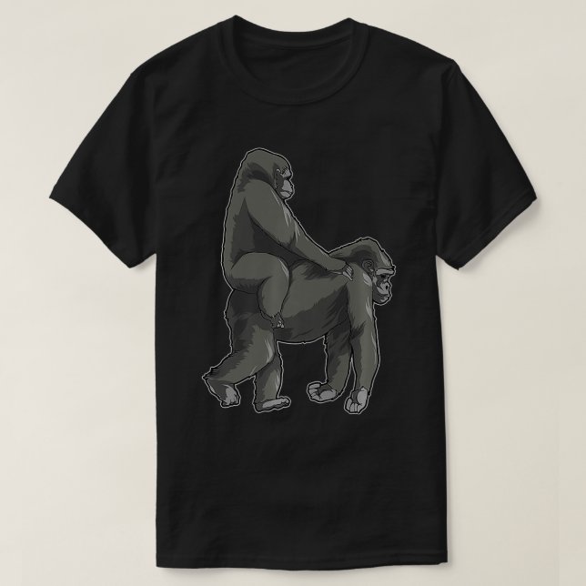 Camiseta Ride Wife Gorilla Meme Macaco Engraçado Memória Pr (Frente do Design)