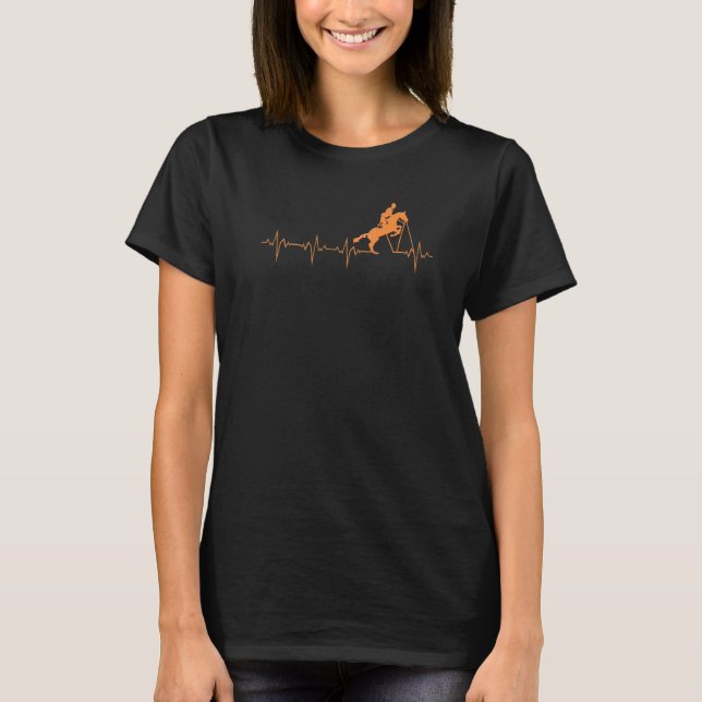 Camiseta Rider heartbeat pulse EKG horse show race horse jo (Frente)